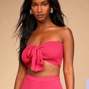 Lulu’s Hot Pink Strapless Tube Top. Size medium